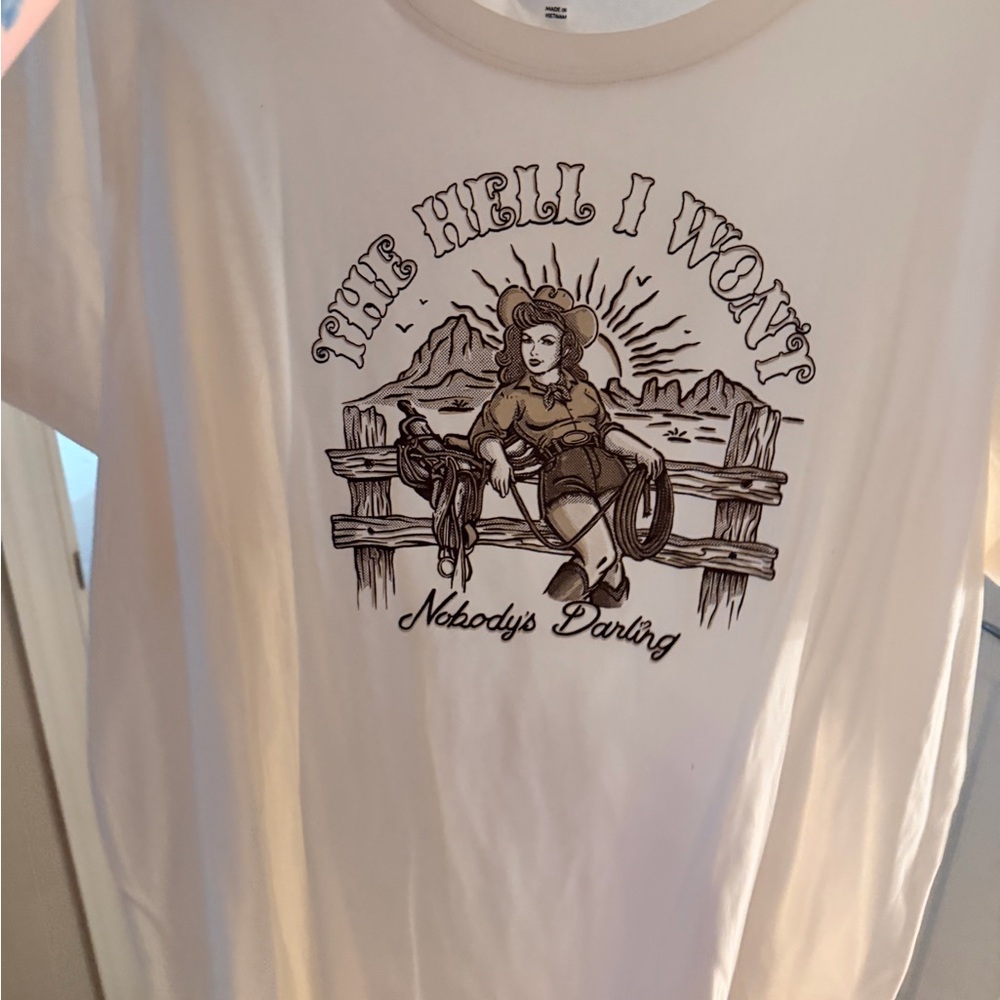 torrid Cream Graphic Tee with Brown Print